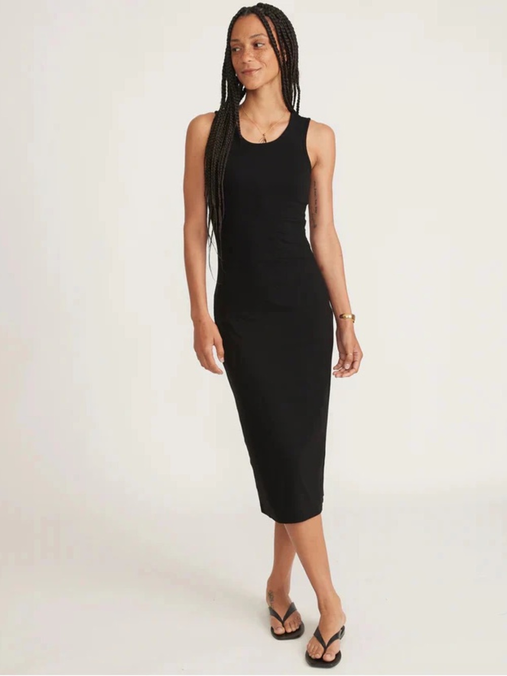 Marine Layer lexi rib daytime midi dress in black size XL